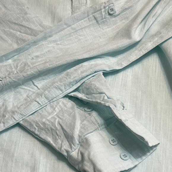 Coof Andy Men's Shirt Long Sleeve Half Button Lightblue Size Large - Picture 3 of 7